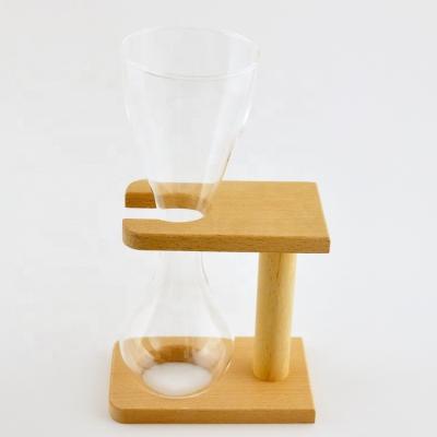 China New classic/postmodern hand blown beer glass yard with wooden stand base for club decoration for sale