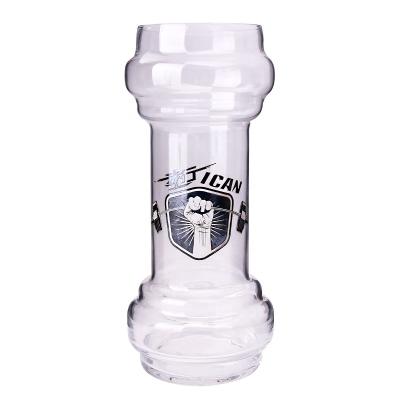 China OEM Design Viable Custom Handmade Unique Dumbbell Shaped Trophy Beer Glass Wholesale for sale