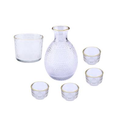 China Viable Japanese Jug Liquor Sake Bottle Jar With Glass Drinking Set For Gift for sale