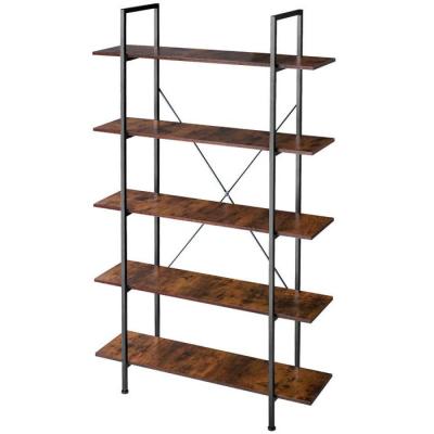 China Life Concept 5 Layer Vintage Bookshelf Shelf Industrial Style Bookcase Furniture Multifunctional Shelving For Living Room for sale