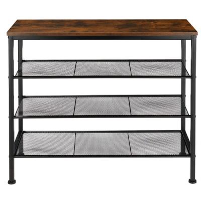 China Contemporary Industrial Wooden Entryway Shoe Rack Storage Bench Organizer for sale