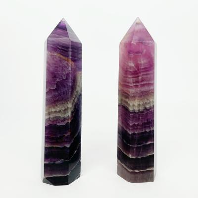 China 2021 Africa Hot Selling Crystal Point Crystals Healing Stones Fluorite Crystal Tower Wholesale Natural Purple Magic Wand for sale