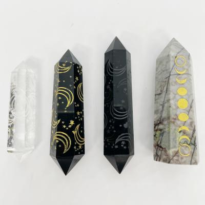 China 2021 Hot Selling Crystal Points Customize Processed Africa Wholesale Engraving Artwork Cut Crystal Stone for sale