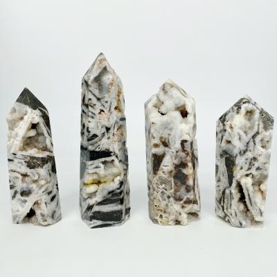 China Africa Latest Product Natural Reiki Gemstone Magic Wands Healing Crystal Crafts Druzy Tower Sphalerite Crystal Point Geode for sale