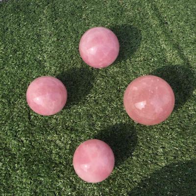 China Wholesale Natural Healing Quartz Crystal Stone Ball Crystal Rose Quartz Sphere Magic Rose from Europe for sale