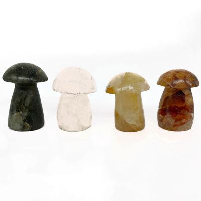 China Wholesale Hot Selling Crystal Mixed Stone 2021 Africa Quartz Mushroom Colors Large Natural Various For Child Feng Shui Point Carved Folk Art for sale