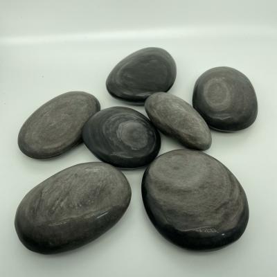 China China wholesale natural healing stones obsidian silver palm for decoration for sale