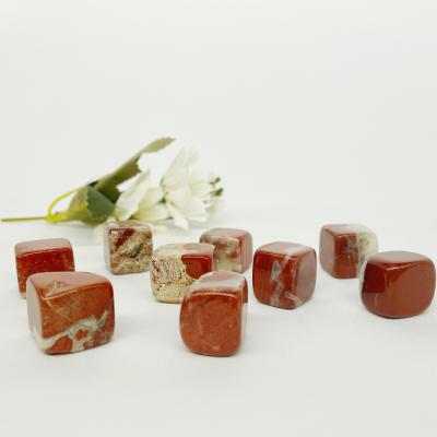 China Europe Natural High Quality Semi-precious Stone Tumbled Red Jasper Tumbles Cube Crafts For Wedding Gift for sale