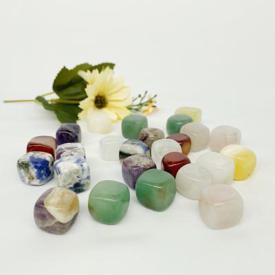 China Europe wholesale natural healing crystal tumbled 7 chakra stone cube for gift for sale