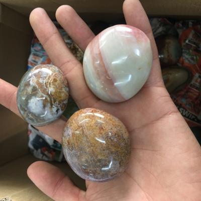 China Wholesale Natural Stone Europe Ocean Palmstone Polychrome Stone Jasper Palm Stone Healing Crystal for sale