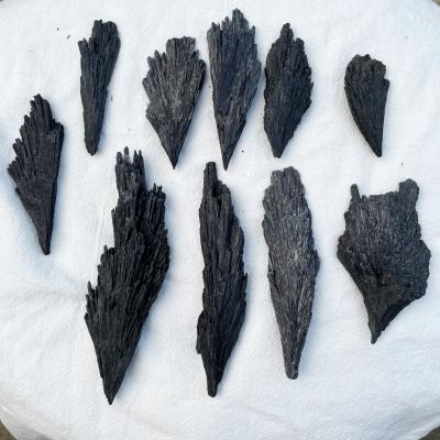 China Wholesale Europe Natural Mineral Plume Form Rough Gemstone Specimen Black Tourmaline Raw for sale