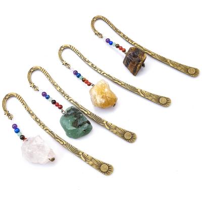 China Europe Wholesale Unique Vintage Raw Gemstone Natural Rough Healing Crystals Rock Semi-Precious Stones Crafts Crystal Bookmark for sale