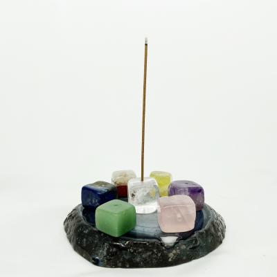 China Natural Africa Healing Stone Tumbled Crystal Cubes Incense Holder for sale