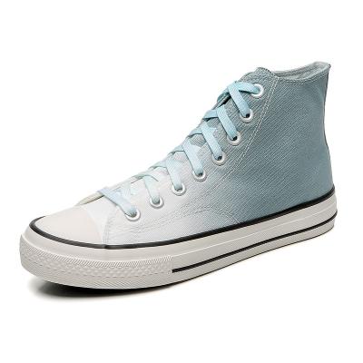 China Selling EVA Whole Cut Low and High Cut Gradient Color Canvas Sneaker Shoes For Unisex for sale