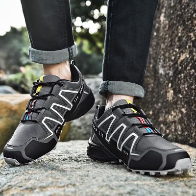 China 2021 Comfortable Rubber Men's Trekking Shoes Outdoor Climbing Hiking Shoes For Men With Rubber Outsole for sale