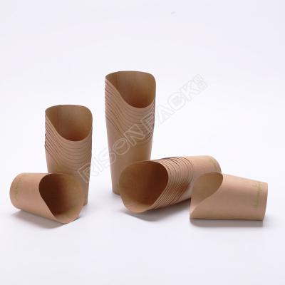 China Recycled Materials Wholesale Eco-Friendly Compostable French Potato Chips Cups 8oz 12oz 16oz Paper Kraft Paper for sale