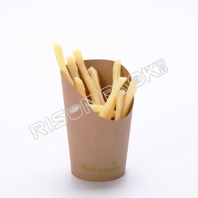 China Disposable White Fried Chip Wings Popcorn Dessert Storage Kraft Paper French Fries Cup Box/Cup for sale