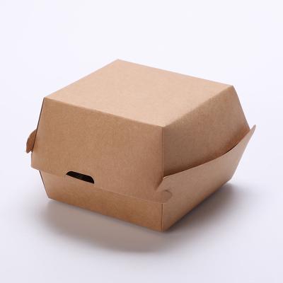 China Disposable Eco Friendly Customize Chicken Nuggets Box Kraft Paper Hamburger Packaging for sale