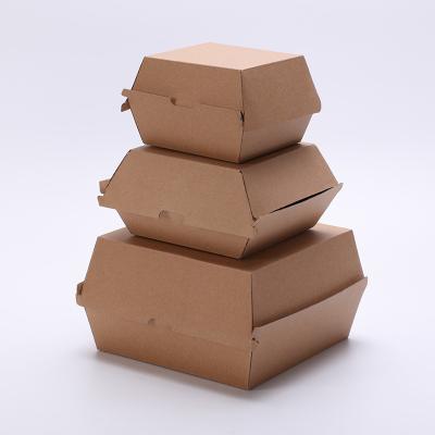 China Disposable Custom Printed Chicken Nuggets Box Biodegradable Kraft Paper Burger Packaging for sale