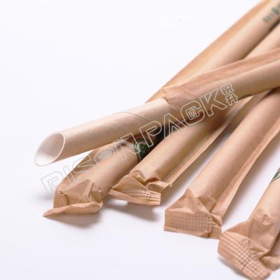 China Food-contact disposable grade high quality biodegradable eco-friendly healthy kraft straws for drinking for sale