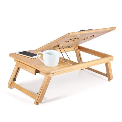 China Foldable Bamboo PC Office Laptop Desk with Laptop Stand and Computer Desk for sale