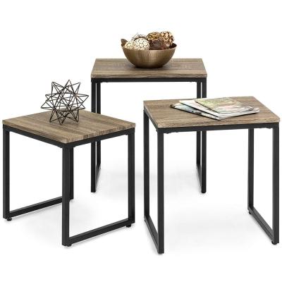 China Modern Stackable PC Desk 3-Piece Nesting Cafe Accent End Table Living Room Furniture Living Room Set for sale