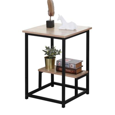 China PC Desk Side Table with Shelf Storage End Table Lamp Table Storage Rack for Photos for sale