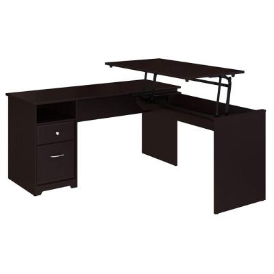 China Large Regular L Shaped Computer Desk Corner Desk Table with Monitor Stand for Home and Office Use for sale