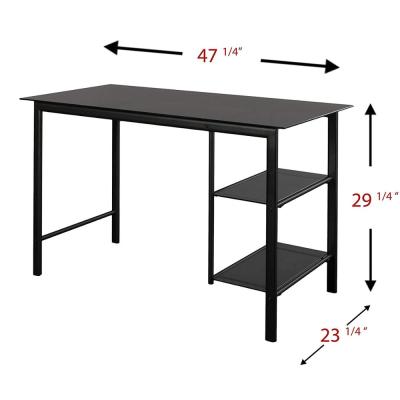 China Multifunction Modern Home Office Gaming Computer Glass Desk With Glass Spacious And Convenience Concepts Console Table for sale