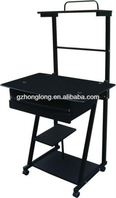 China PC desk black - computer glass table for sale