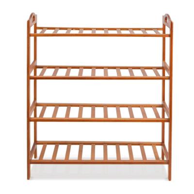 China PANEL Bamboo Shoe Rack 4-Tier Entryway Shoe Shelf Storage Organizer for Home and Office for sale