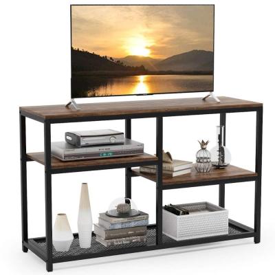 China PANEL TV Stand Media Rack with Net Storage Shelf 4-Shelf Entertainment Center Media Console Table for Living Room for sale