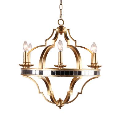 China Transitional Modern Home Decor Luxury Gold Lamps Fancy Polishing Light Geometric E12 Chandelier for sale