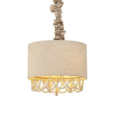 China Modern Rustic Fixture Home/Hotel/Cafe/Restaurant Ceiling Light Rope Pendant Lamp with Fabric Shade for sale