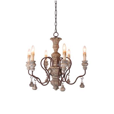 China Home / Hotel / Cafe / Restaurant Raw Iron Sculpted Chandelier , 6-Holder Candle Pendant Light Fixture for sale