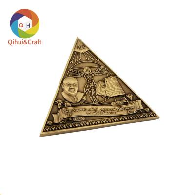 China Europe and America Polygonal coin custom challenge coin metal crafts  collectible commemorative triangle multicolor art gifts souvenir maker coins for sale