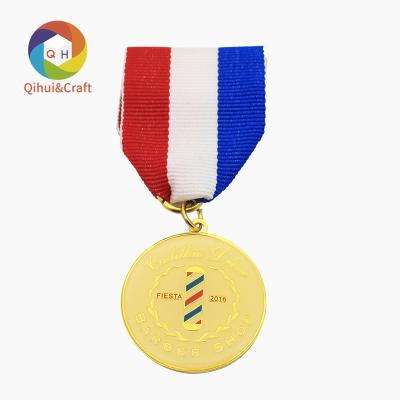 China Europe Professional custom logo ribbon Gold Medal Silver Medal Metal Sports Event Honor Commemorative 3D medal for sale