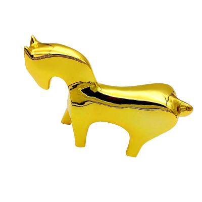 China China custom design corporate metal vacuum gifts Alloy casting gold horse gift ornaments metal horse  trophy for sale