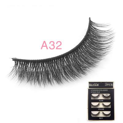 China Saiyii 3D Faux Mink Eyelash Vendor Custom Private Natural Label False Eyelashes 3 Pairs Volume Fluffy Thick Strip False Long Full for sale