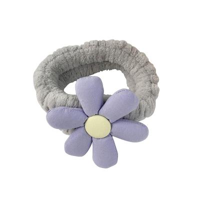 China Sport/Daily Embroidered Logo Cosmetic Design SPA Makeup Headband Private Label Makeup Soft Plush Hairband for sale