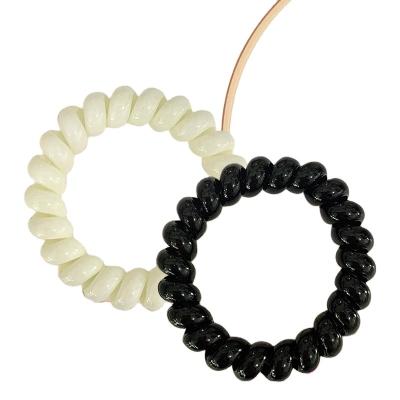 China SAIYII ladies girls new style telephone wiring girl plastic rope band accessories popular black elastic rubber hair ties for sale