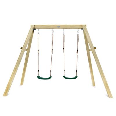 China Ourdoor Toys Safe And Secure Outdoor Wooden Swing Set Station Timber Swing Set for sale