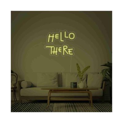 China 2021 Hotel Factory Wholesale Hot Sale High Quality Room Decorative Ideas Hello Letter There LED Neon Sign for sale