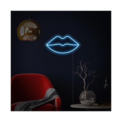 China Wholesale Hotel Lamp Manufacturer Color Creativity Wall Mounted Lips 7 Shape LED Neon Sign for sale