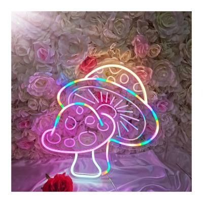 China Hotel in the Rainbow USB Art 3D Mini Custom Neon Sign Mushroom Running Neon Sign Led Neon Sign for sale