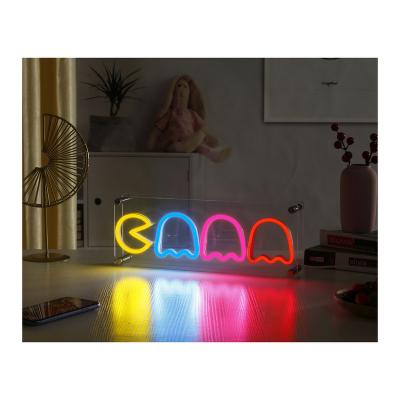 China Best Hotel Quality USB Cable DIY LED Party Neon Wedding Signs Pac Man Office LED Neon Sign for sale