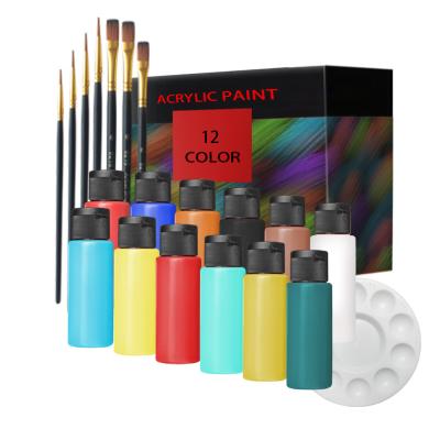 China 60ml 12 Color Ordinary Acrylic Paint Set Nontoxic Set For DIY Art Supplier 60mL Oil Acrylic Paint for sale