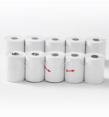 China POS machine thermal receipt paper rolls 65gsm 80x80mm 57x50mm 57x38mm with red arrow for sale