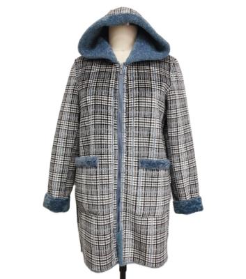 China 2021 New Winter Ladies Breathable Printed Faux Suede Bonded Polyester Wool Fur Coat for sale