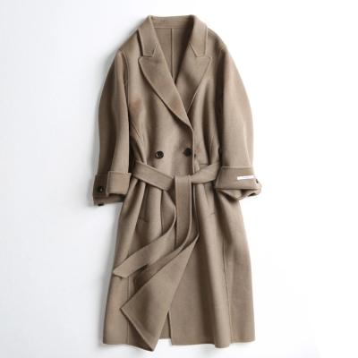 China Anti-wrinkle new trends slim fit long cashmere coat winter women fashion woolen coat for sale